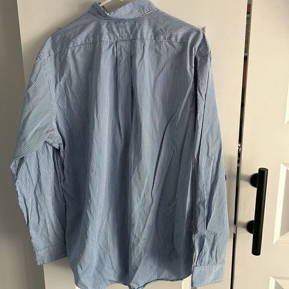 Ralph Lauren classic fit cotton blue pin stripe button down size 16.5 34/35 - Picture 5 of 6